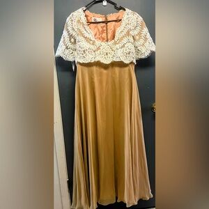 Vintage gown by RJ BOUTIQUE cooper lace bodice and shoulder pads